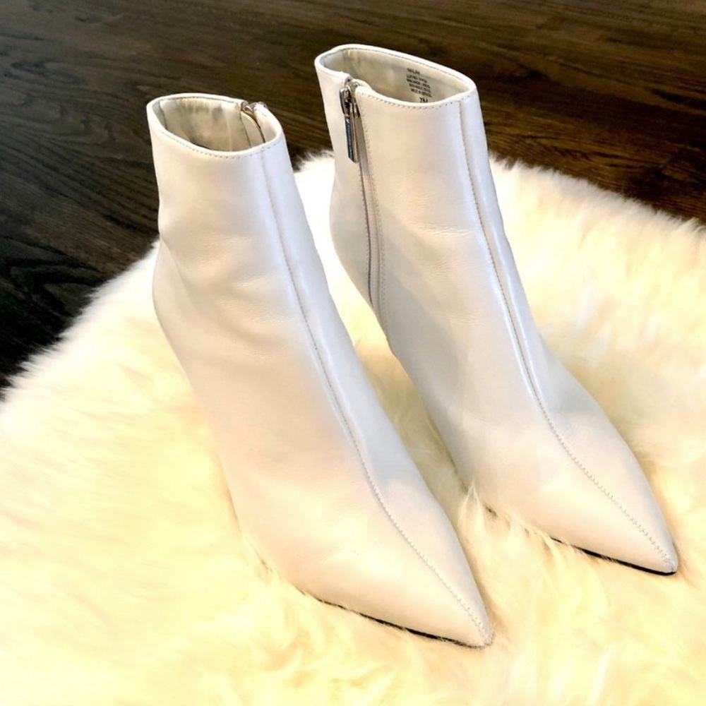 White ankle boots